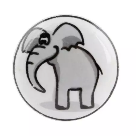 Grey Elephant Ceramic Flat Wine Bottle Stopper